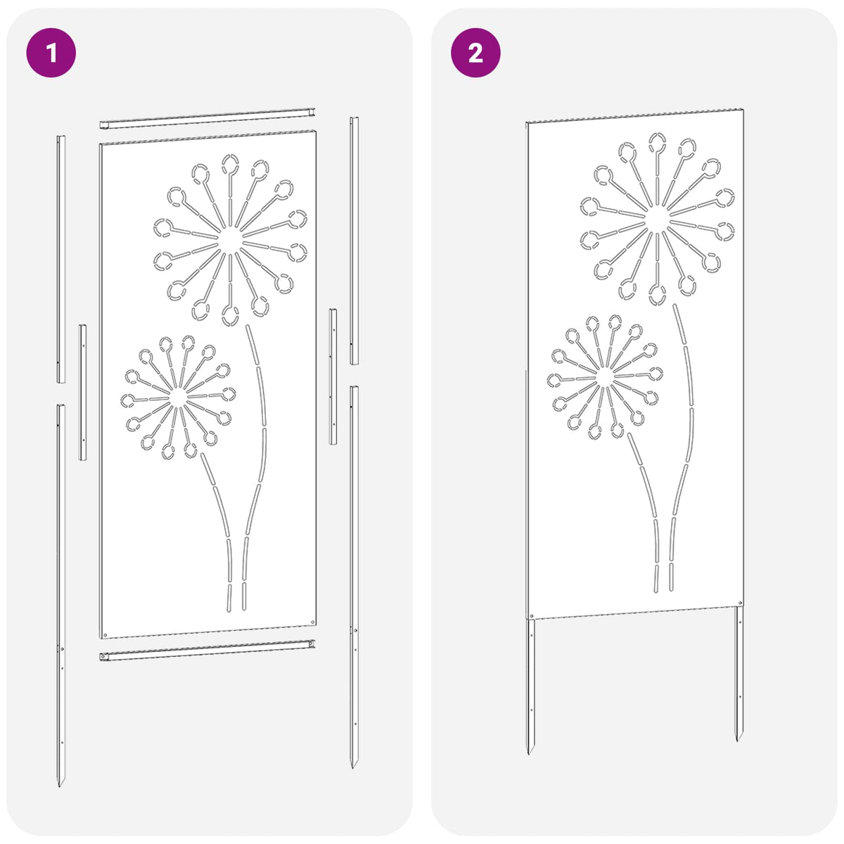 Have privatliv skærm Fretwork Hvid 50 x 140 cm Koldvalset stål