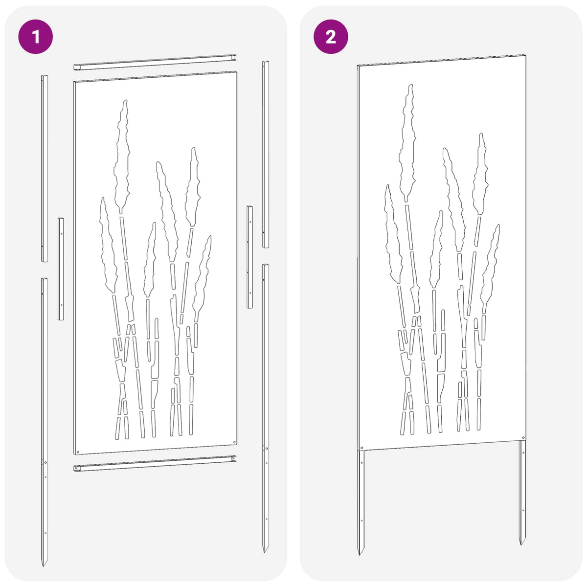 Have privatliv skærm Blomstret Hvid 50 x 140 cm Koldvalset stål