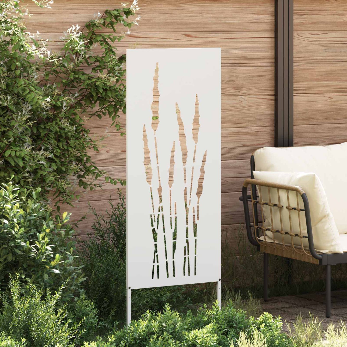 Have privatliv skærm Blomstret Hvid 50 x 140 cm Koldvalset stål