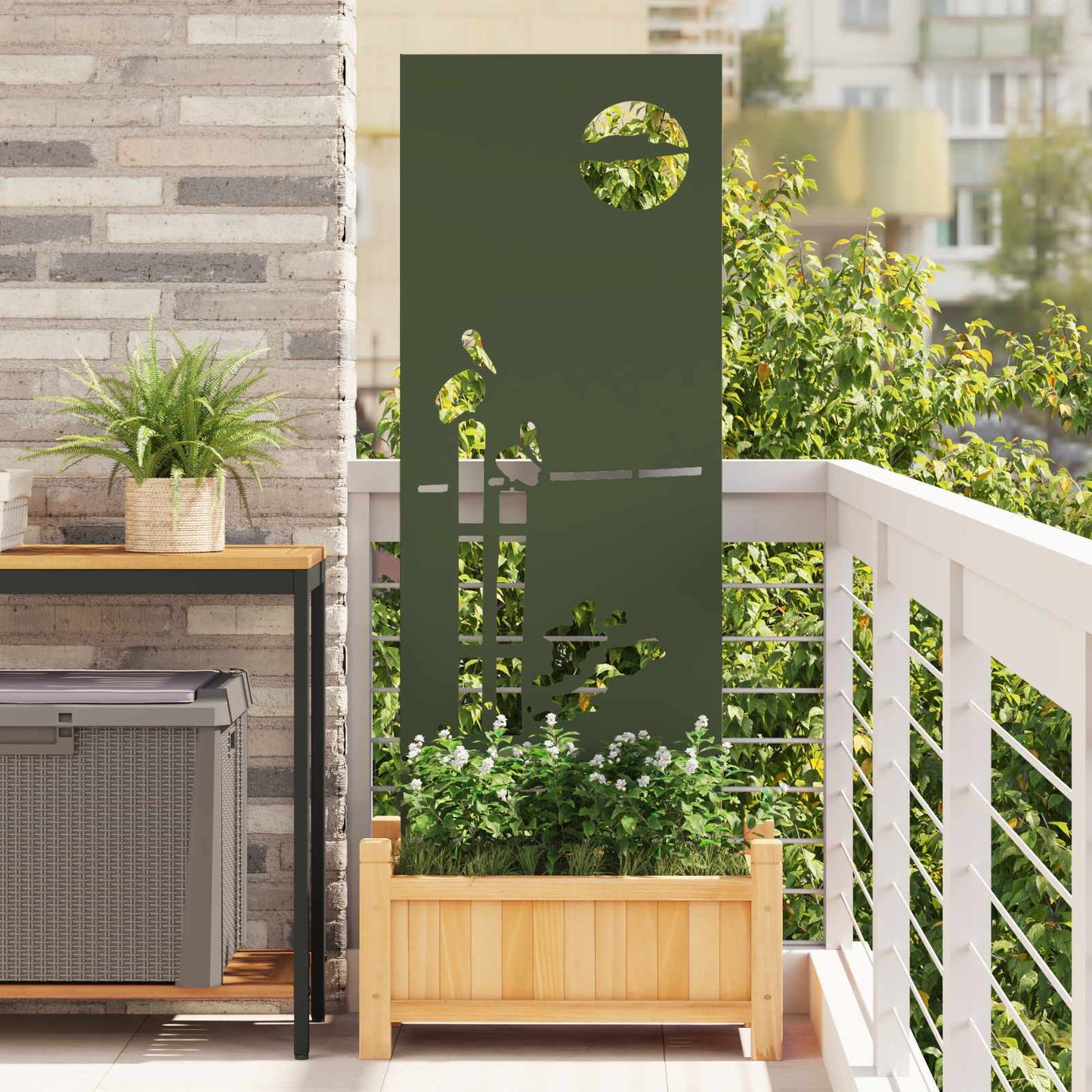 Have privatliv skærm Olivengrøn 50 x 140 cm Koldvalset stål