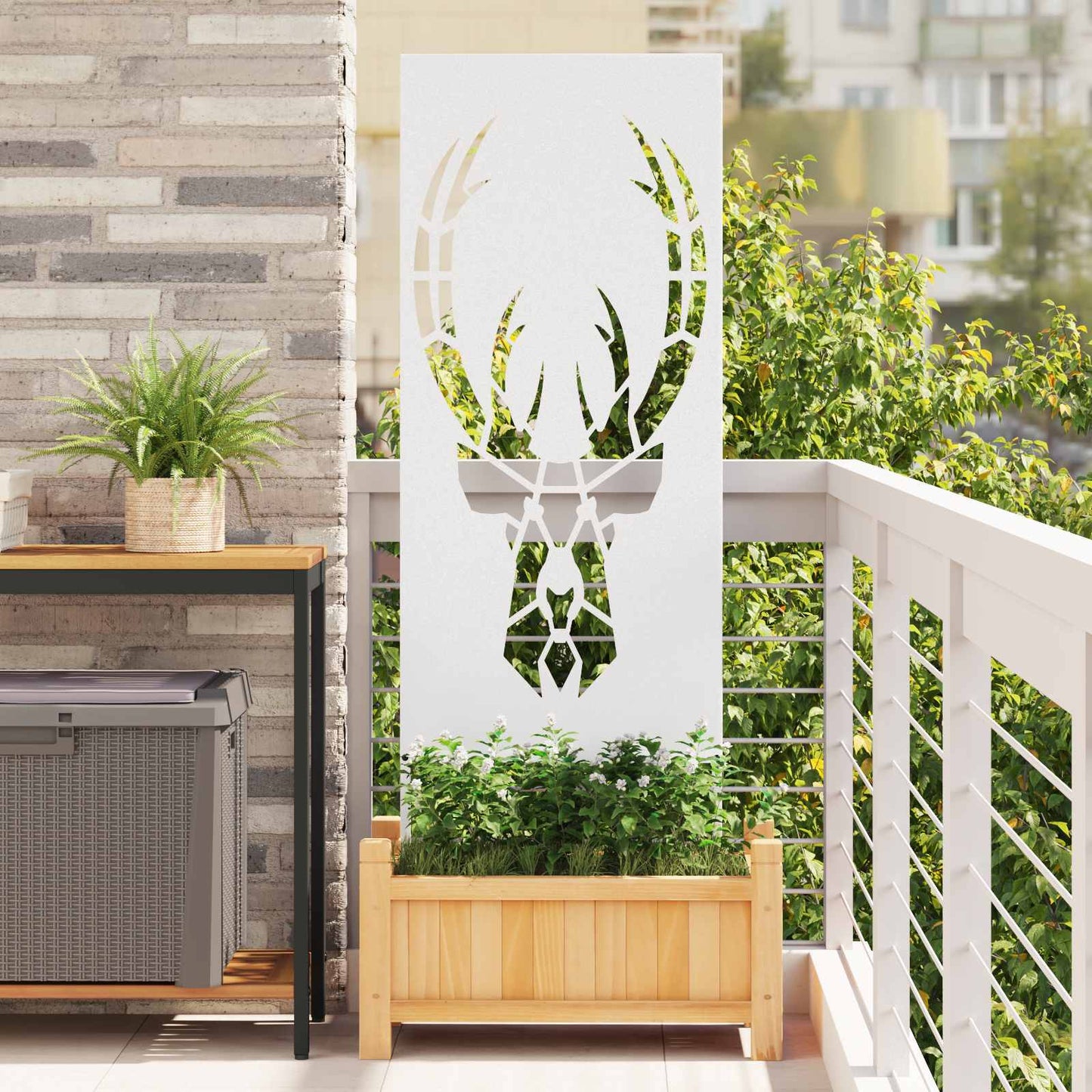 Have privatliv skærm Dyreprint Hvid 50 x 140 cm Koldvalset stål