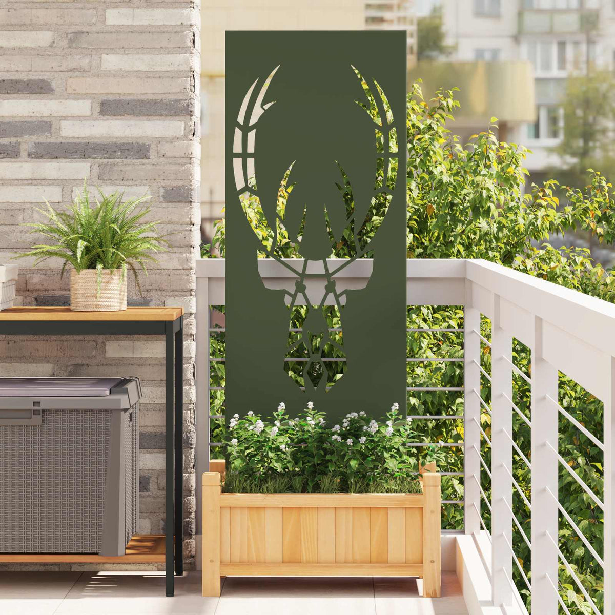 Have privatliv skærm Olivengrøn 50 x 140 cm Koldvalset stål