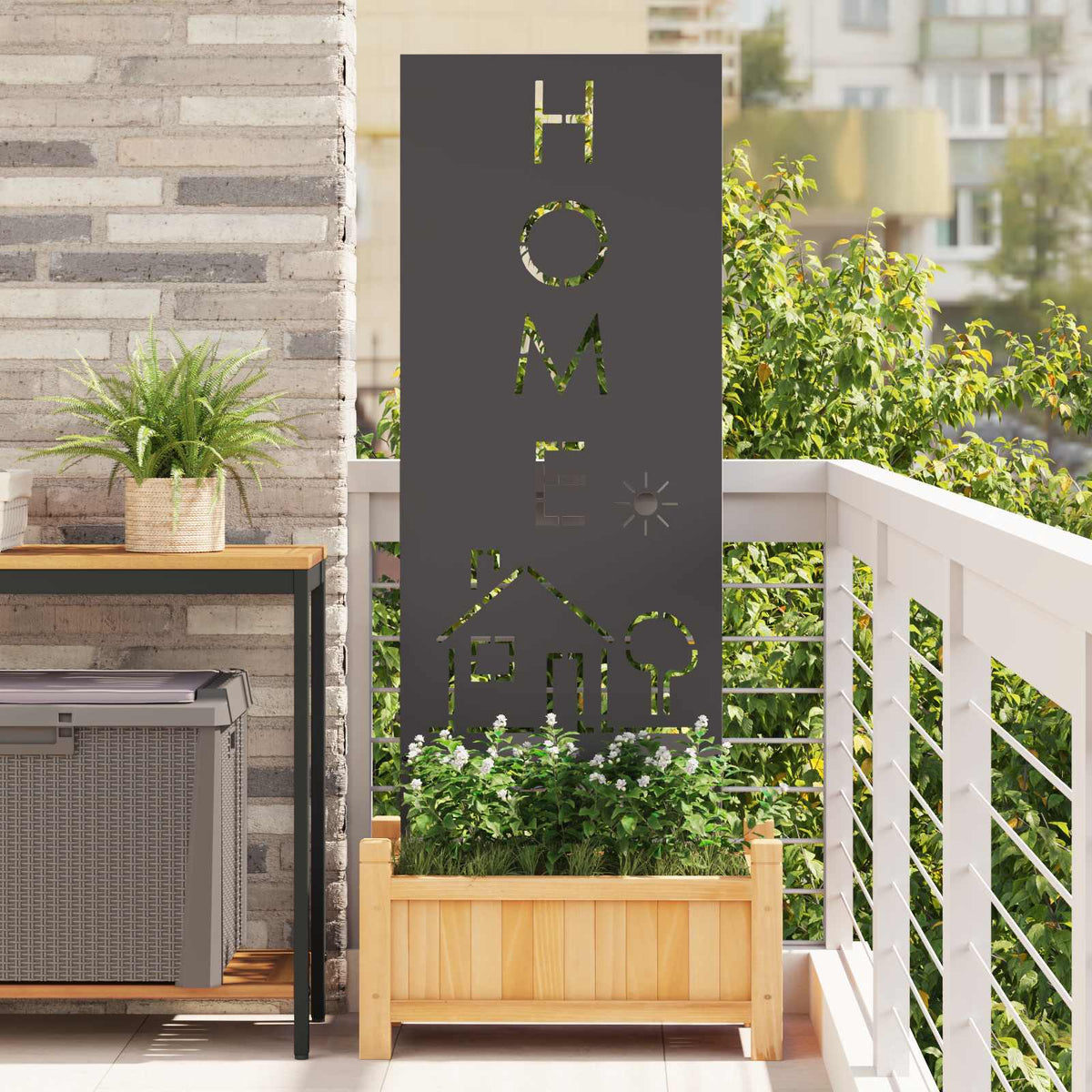 Have privatliv skærm Fretwork Sort 50 x 140 cm Koldvalset stål