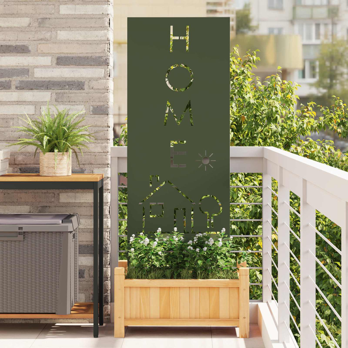 Have privatliv skærm Olivengrøn 50 x 140 cm Koldvalset stål