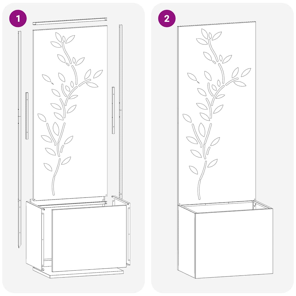 Have privatliv skærm Sølv 50 x 32 x 150 cm Galvaniseret stål