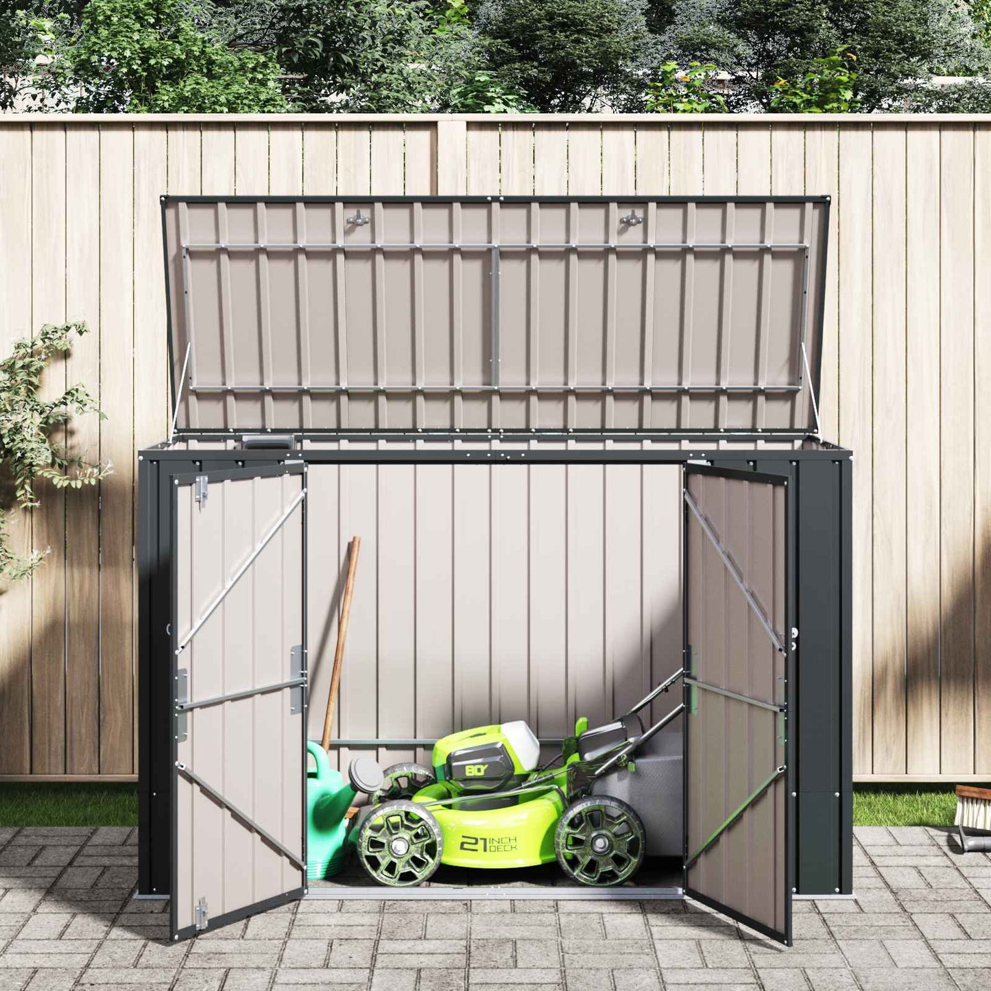 Have Opbevaringskasse Sort 214 x 82 x 132 cm Stål