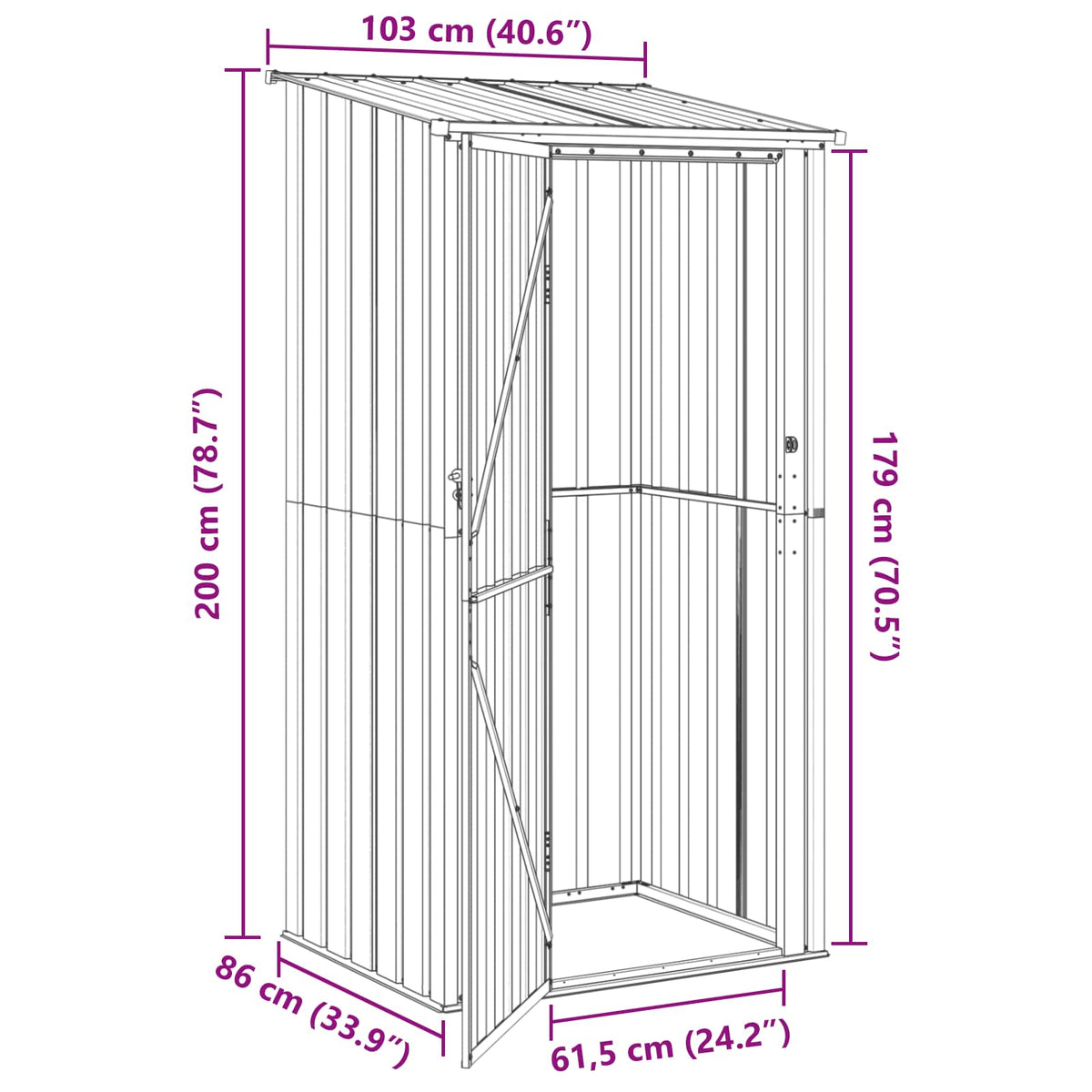 Haveskure Brun 103 x 86 x 200 cm Metal