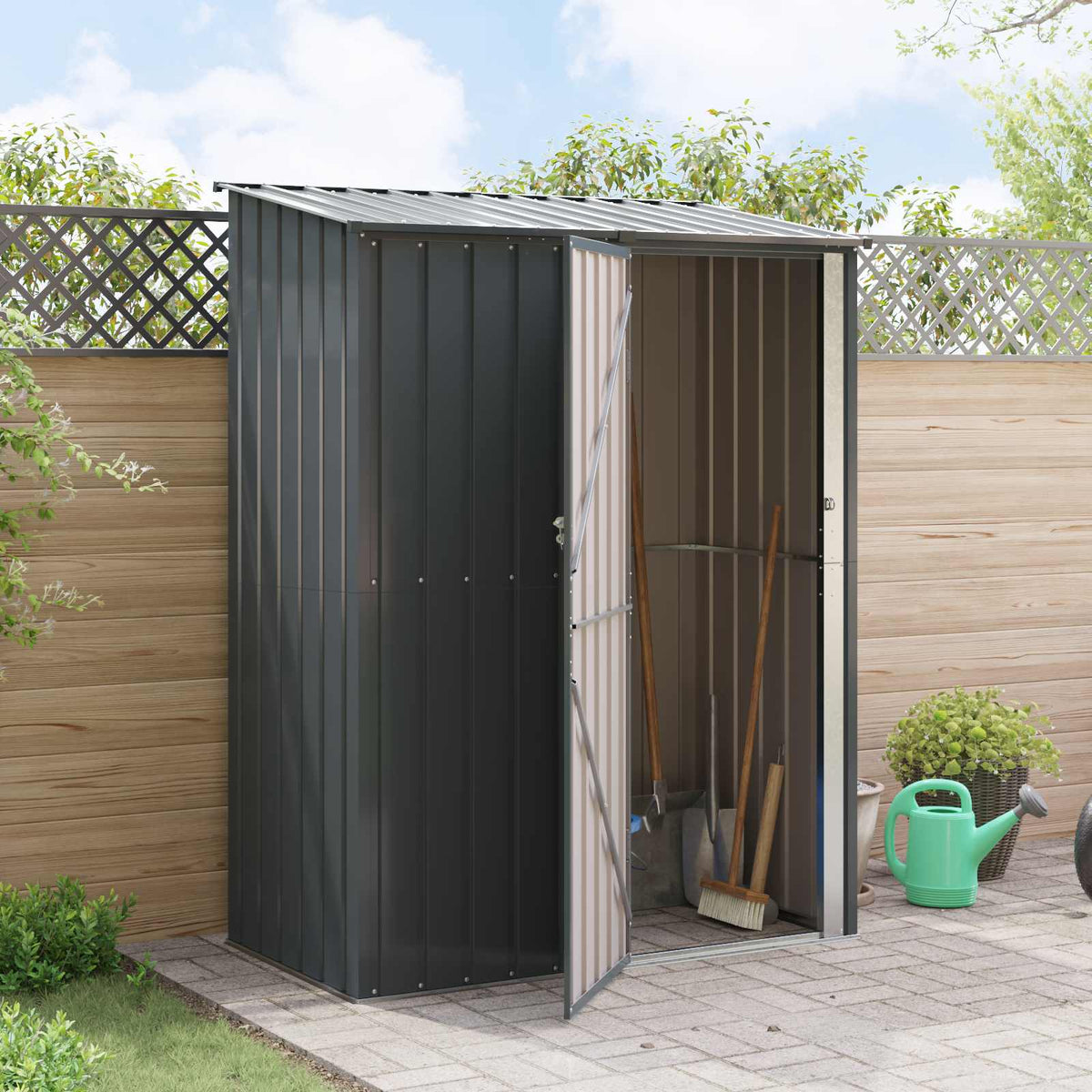 Haveskure Antracit 153,5 x 86 x 200 cm Metal