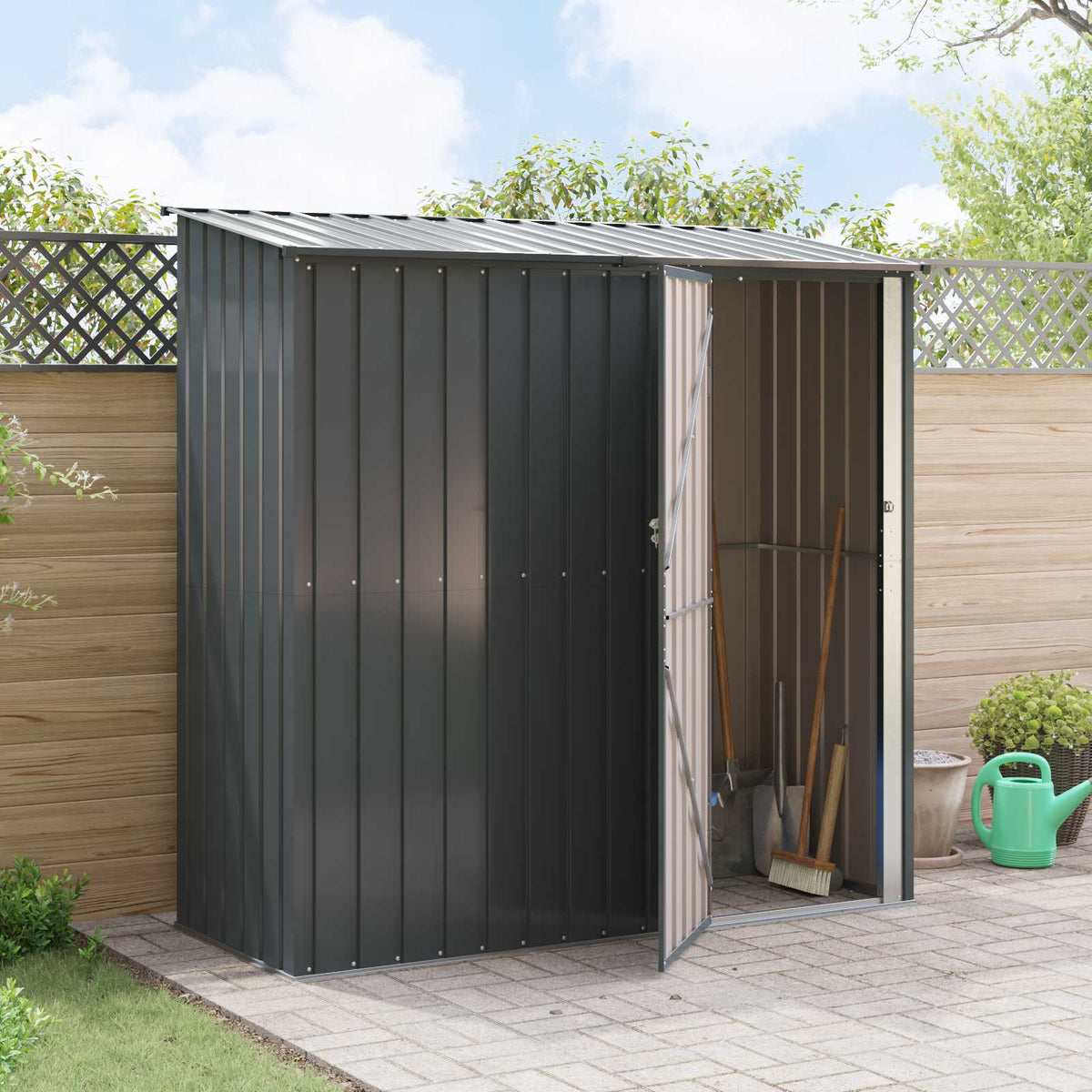 Haveskure Antracit 203 x 85,5 x 200 cm Metal