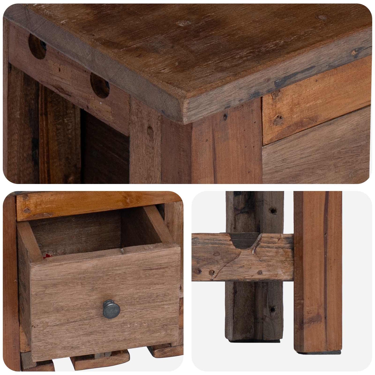 Kabinet Brun 60 x 30 x 70 cm Solid genbrugs træ