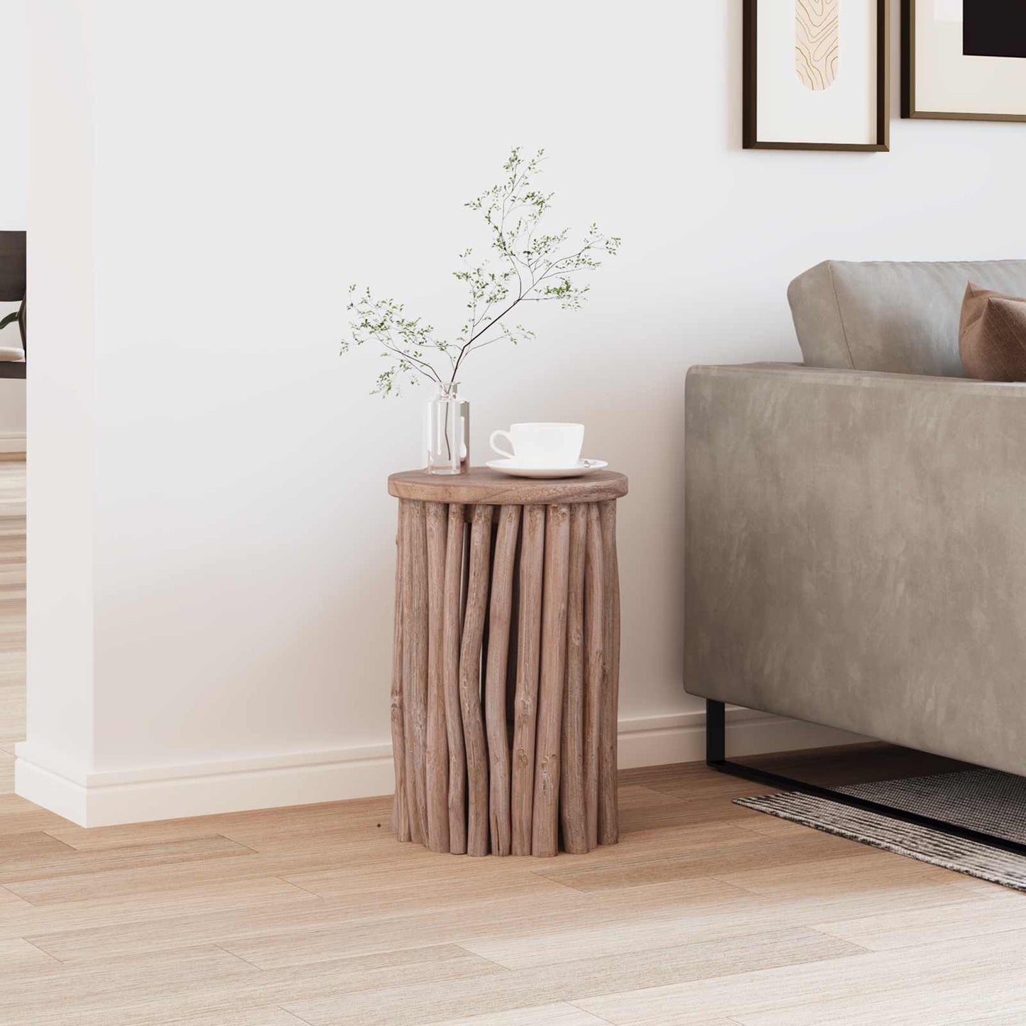 Taburet Naturfarvet 30 x 30 x 45 cm Massiv Teaktræ