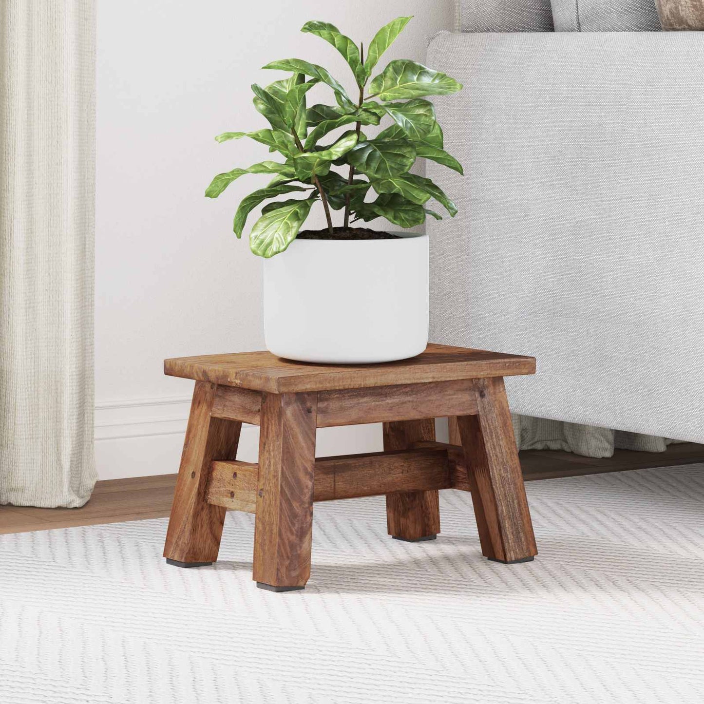 Taburet Naturfarvet 30 x 20 x 20 cm Mahogni Træ
