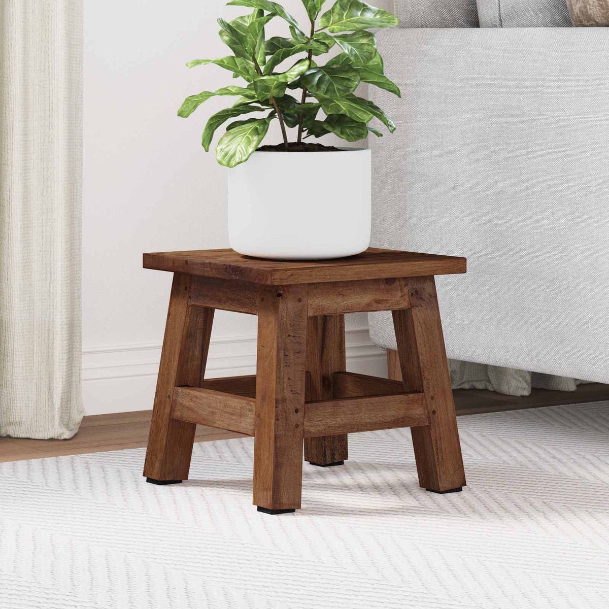 Taburet Naturfarvet 26 x 26 x 26 cm Mahogni Træ