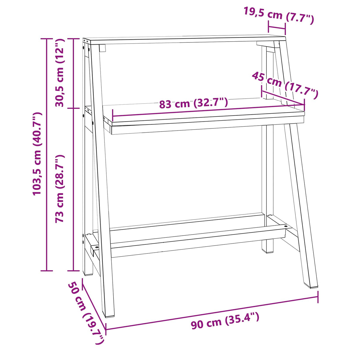 Bord Brun 90 x 50 x 103 cm Solid genbrugs træ
