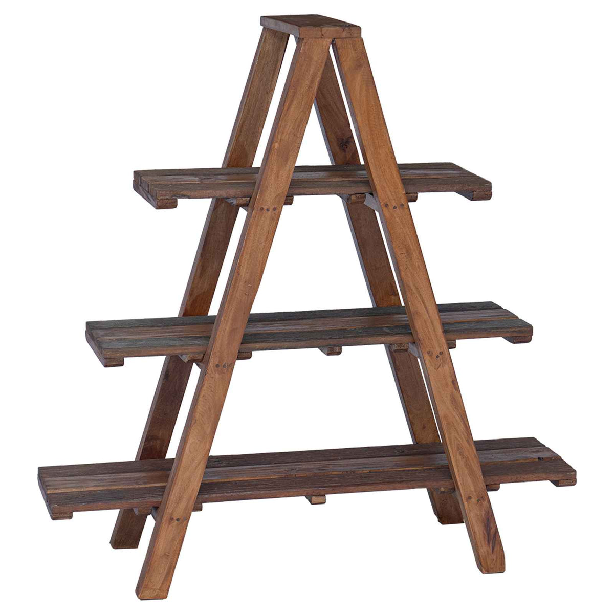 Foldereol med hylde Brun 79.5 x 35 x 112 cm Solid genbrugs træ