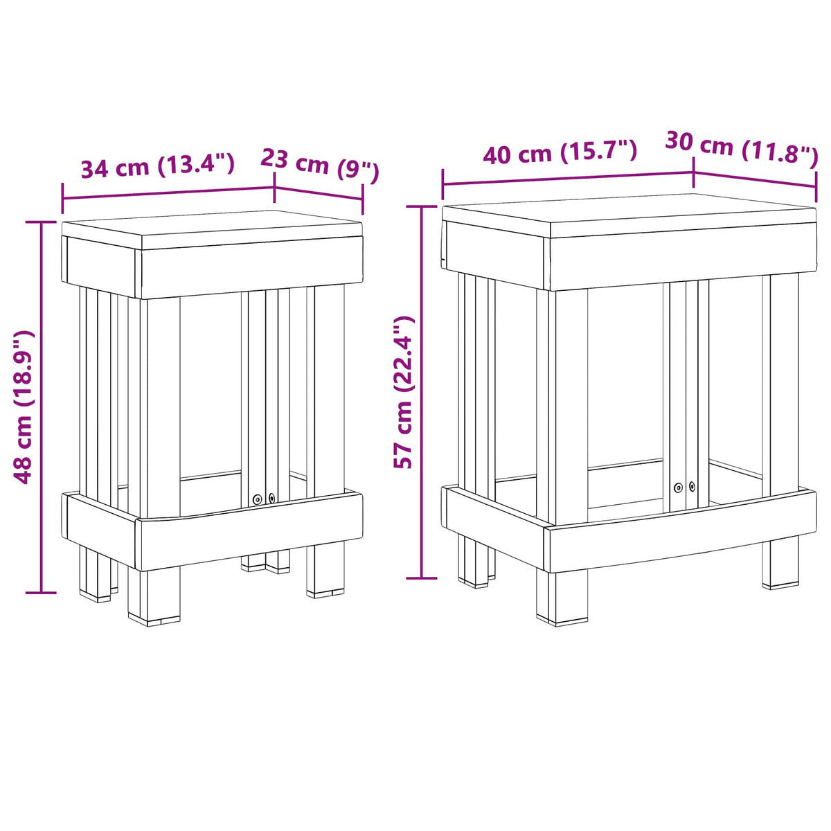 Planteholder 2 stk. Brun 70 x 11 x 27 cm Mahogni Træ