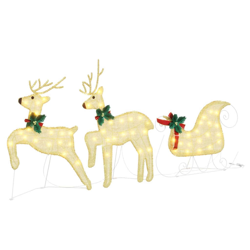 LED Rensdyr 5 stk. Guld 43 x 18 x 66 cm Stof