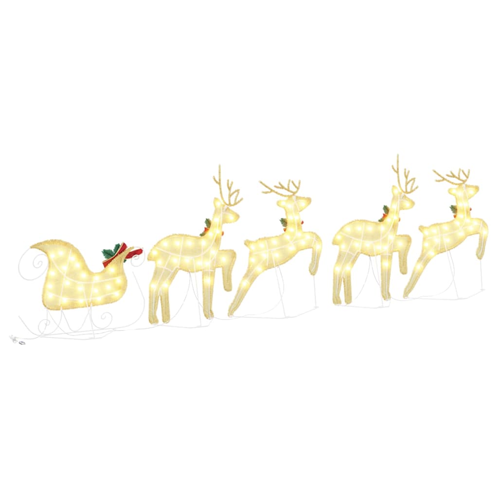 LED Rensdyr 5 stk. Guld 43 x 18 x 66 cm Stof