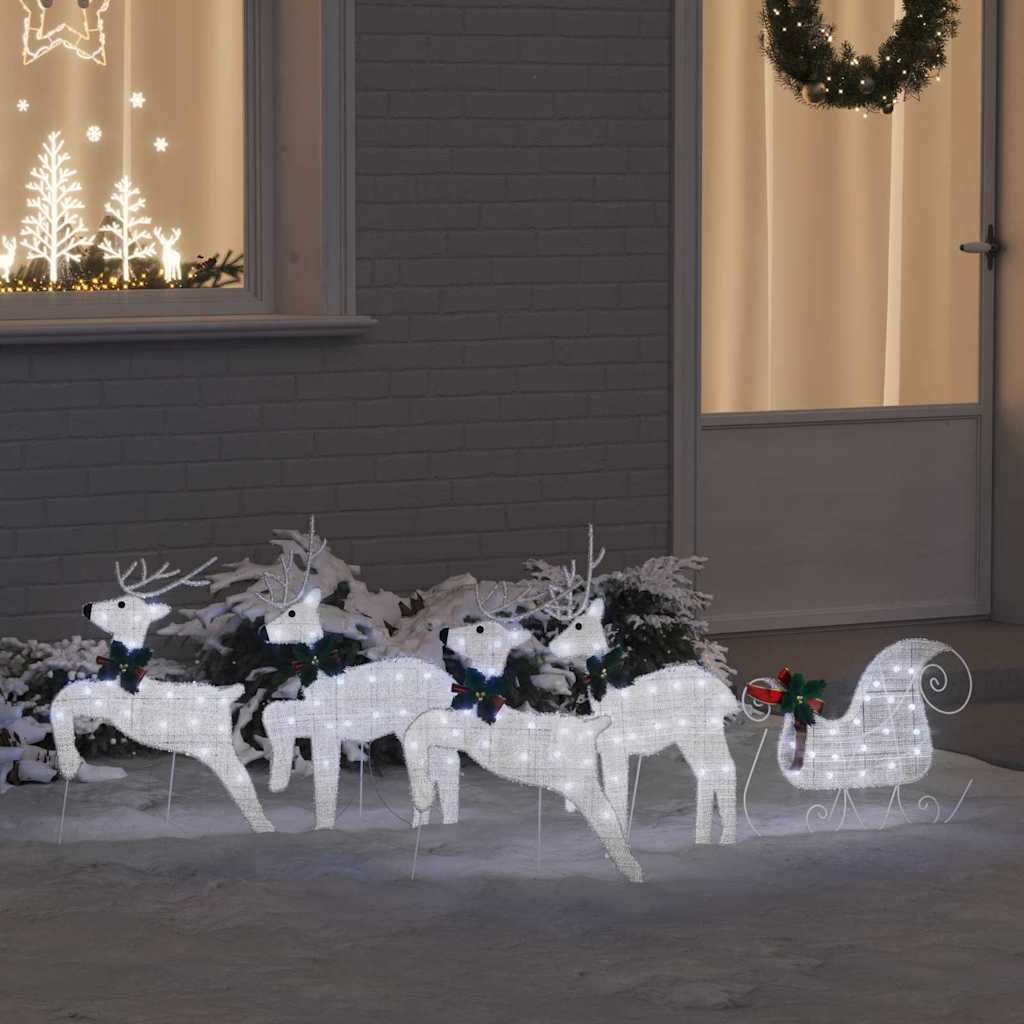 LED Rensdyr 5 stk. Sølv 43 x 18 x 66 cm Stof