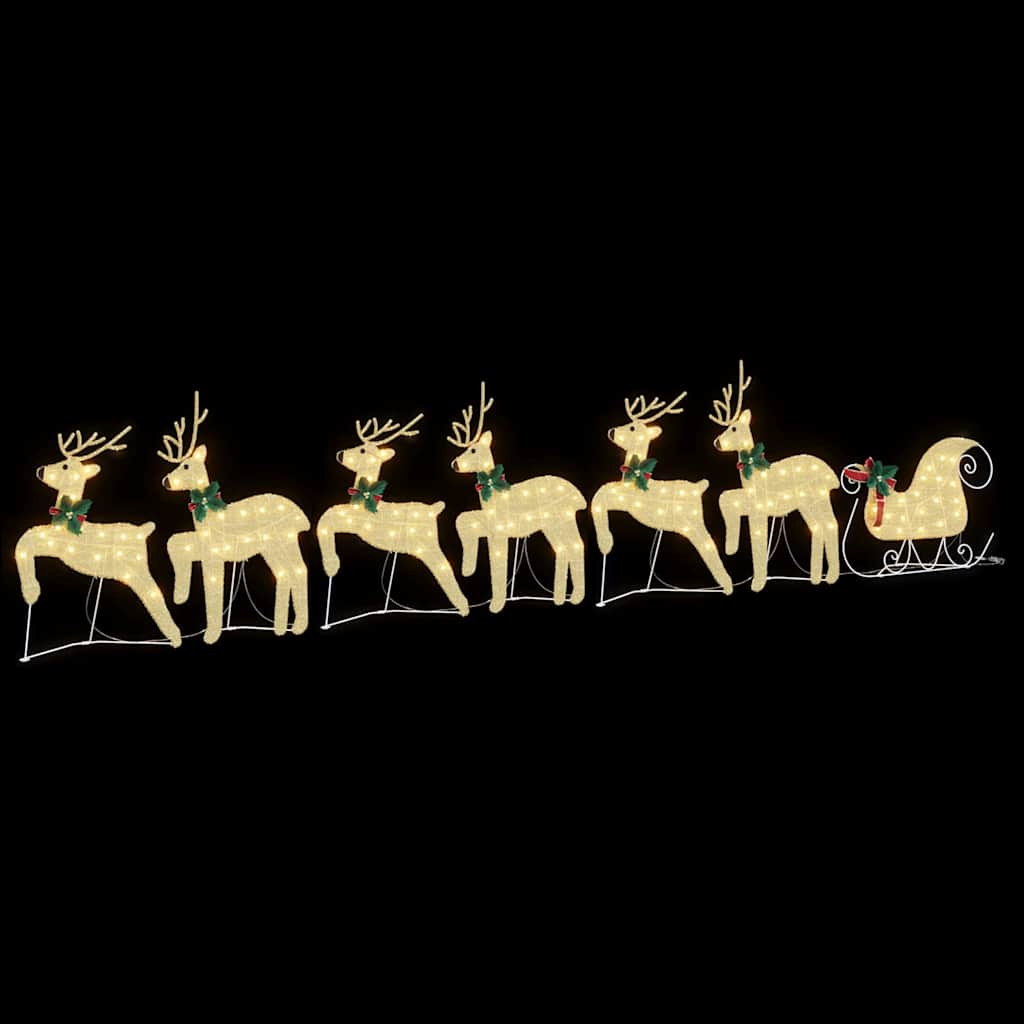 LED Rensdyr 7 stk. Guld 43 x 18 x 66 cm Stof