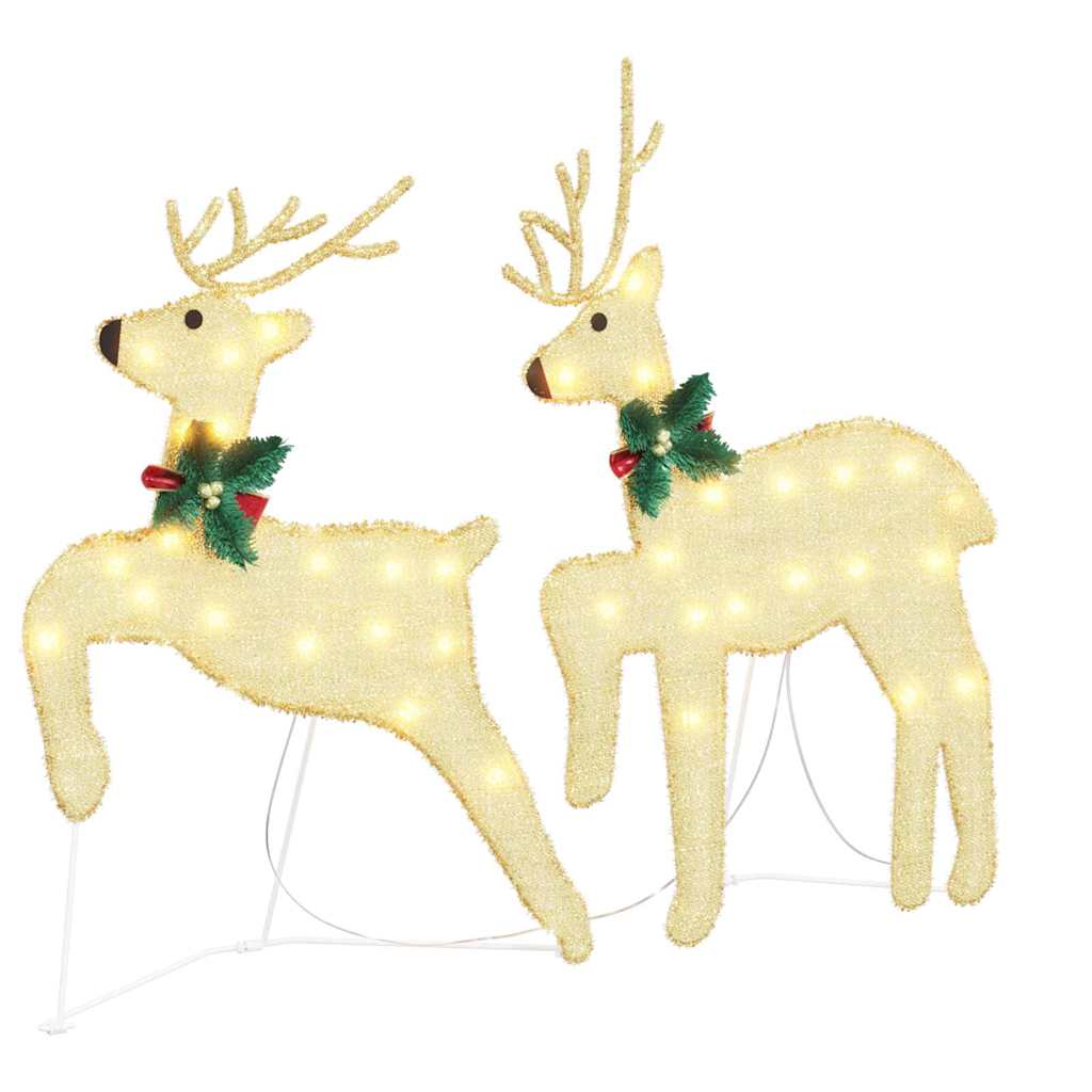 LED Rensdyr 7 stk. Guld 43 x 18 x 66 cm Stof