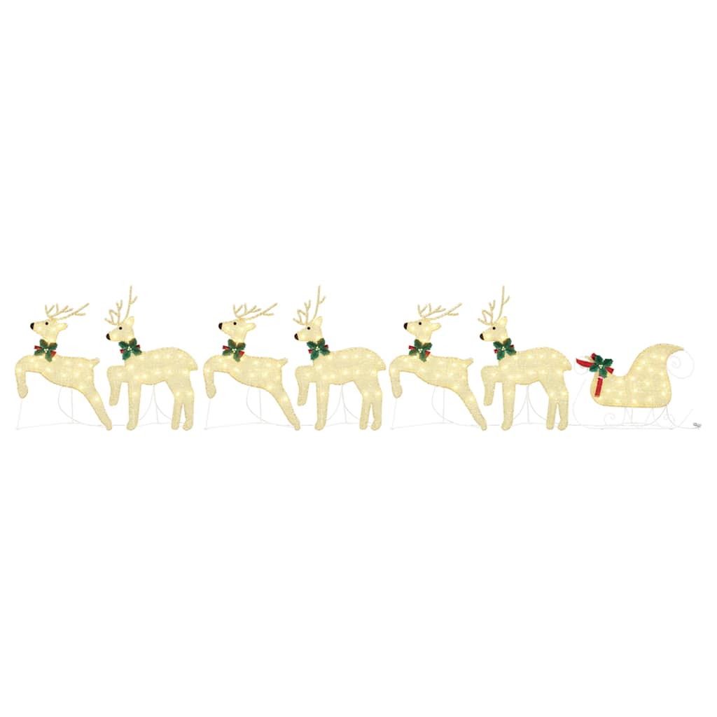 LED Rensdyr 7 stk. Guld 43 x 18 x 66 cm Stof