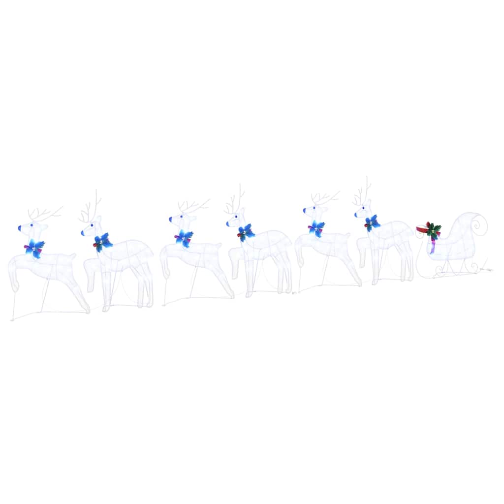 LED Rensdyr 7 stk. Hvid 43 x 18 x 66 cm Stof