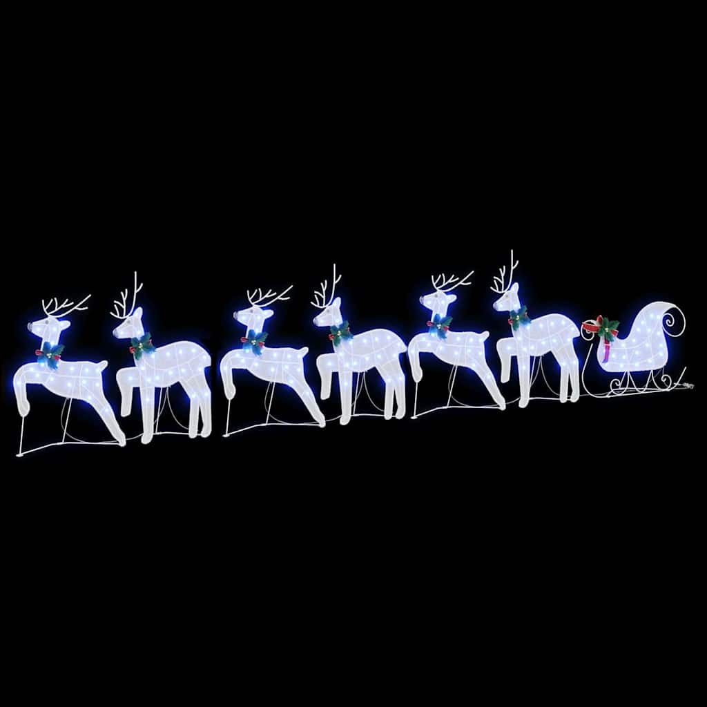 LED Rensdyr 7 stk. Hvid 43 x 18 x 66 cm Stof