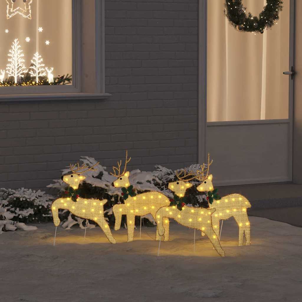 LED Rensdyr 4 stk. Guld 45 x 19 x 65 cm Stof