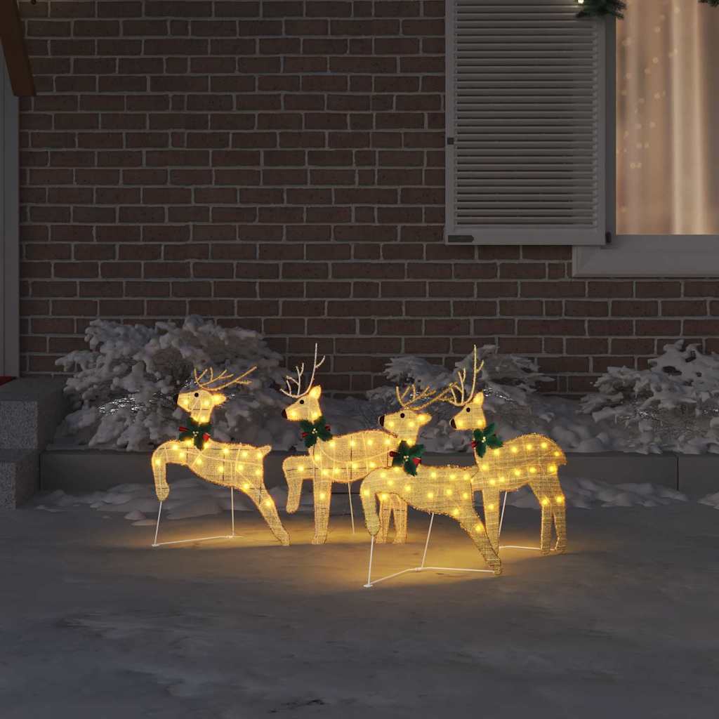 LED Rensdyr 4 stk. Guld 45 x 19 x 65 cm Stof