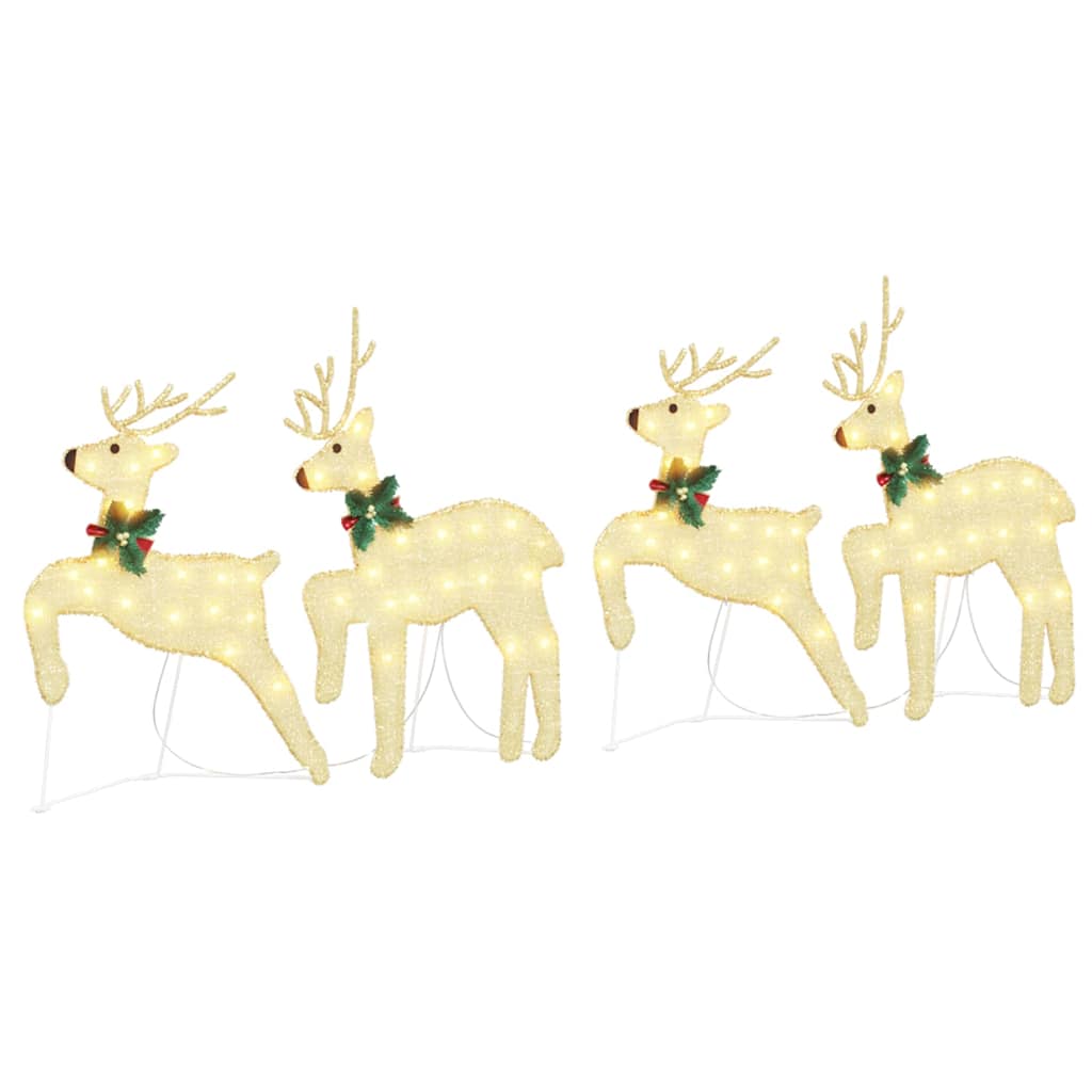 LED Rensdyr 4 stk. Guld 45 x 19 x 65 cm Stof