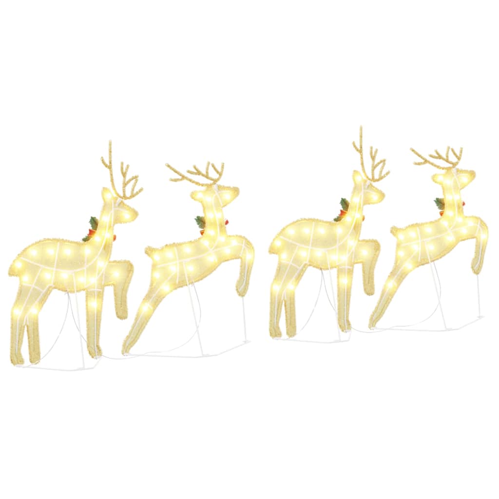 LED Rensdyr 4 stk. Guld 45 x 19 x 65 cm Stof