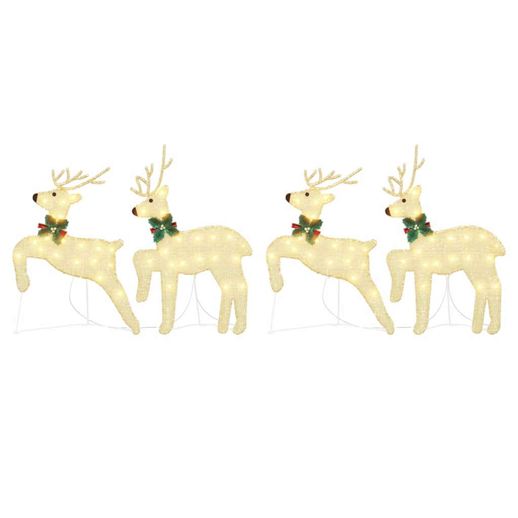 LED Rensdyr 4 stk. Guld 45 x 19 x 65 cm Stof