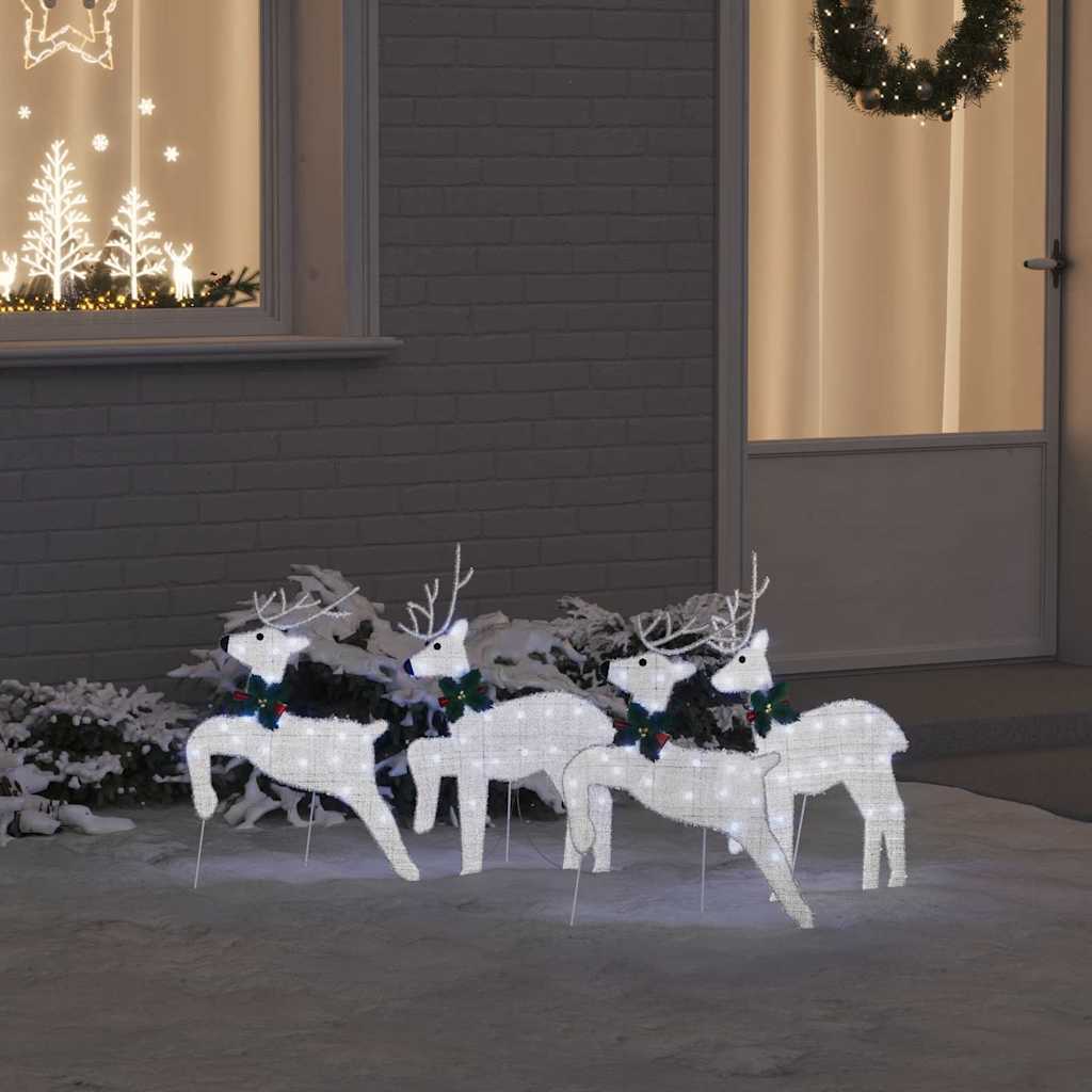 LED Rensdyr 4 stk. Sølv 45 x 19 x 65 cm Stof