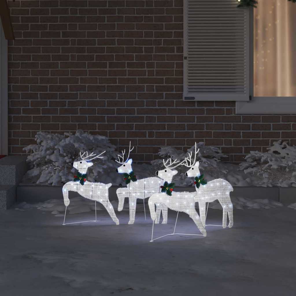 LED Rensdyr 4 stk. Sølv 45 x 19 x 65 cm Stof