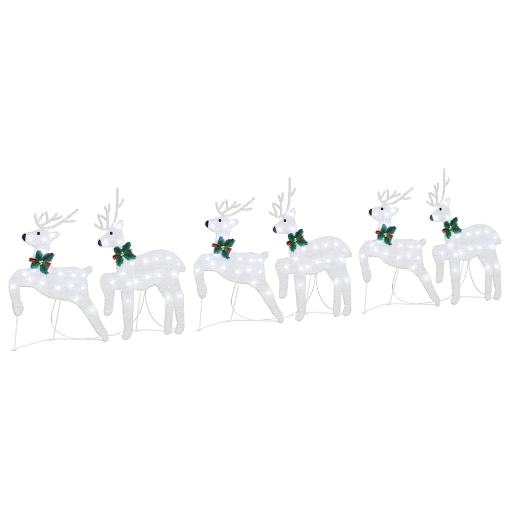 LED Rensdyr 6 stk. Sølv 45 x 19 x 65 cm Stof