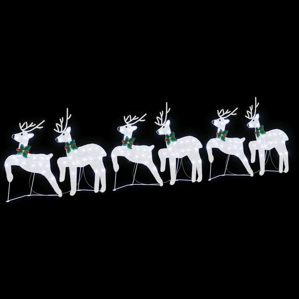 LED Rensdyr 6 stk. Sølv 45 x 19 x 65 cm Stof