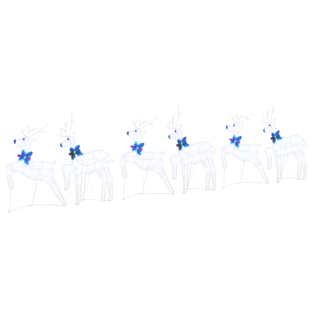 LED Rensdyr 6 stk. Hvid 45 x 19 x 65 cm Stof