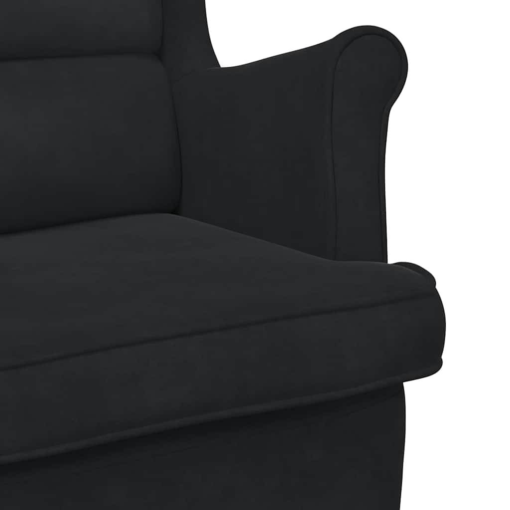 Gyngestol med pude Sort 92 x 71 x 100 cm Krydsfinér