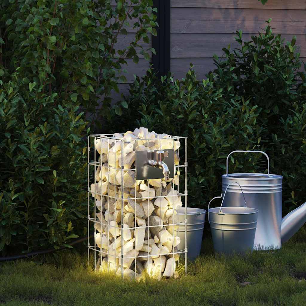 Gabion Vandhane 4 stk. Sølv 25 x 25 x 50 cm Galvaniseret stål