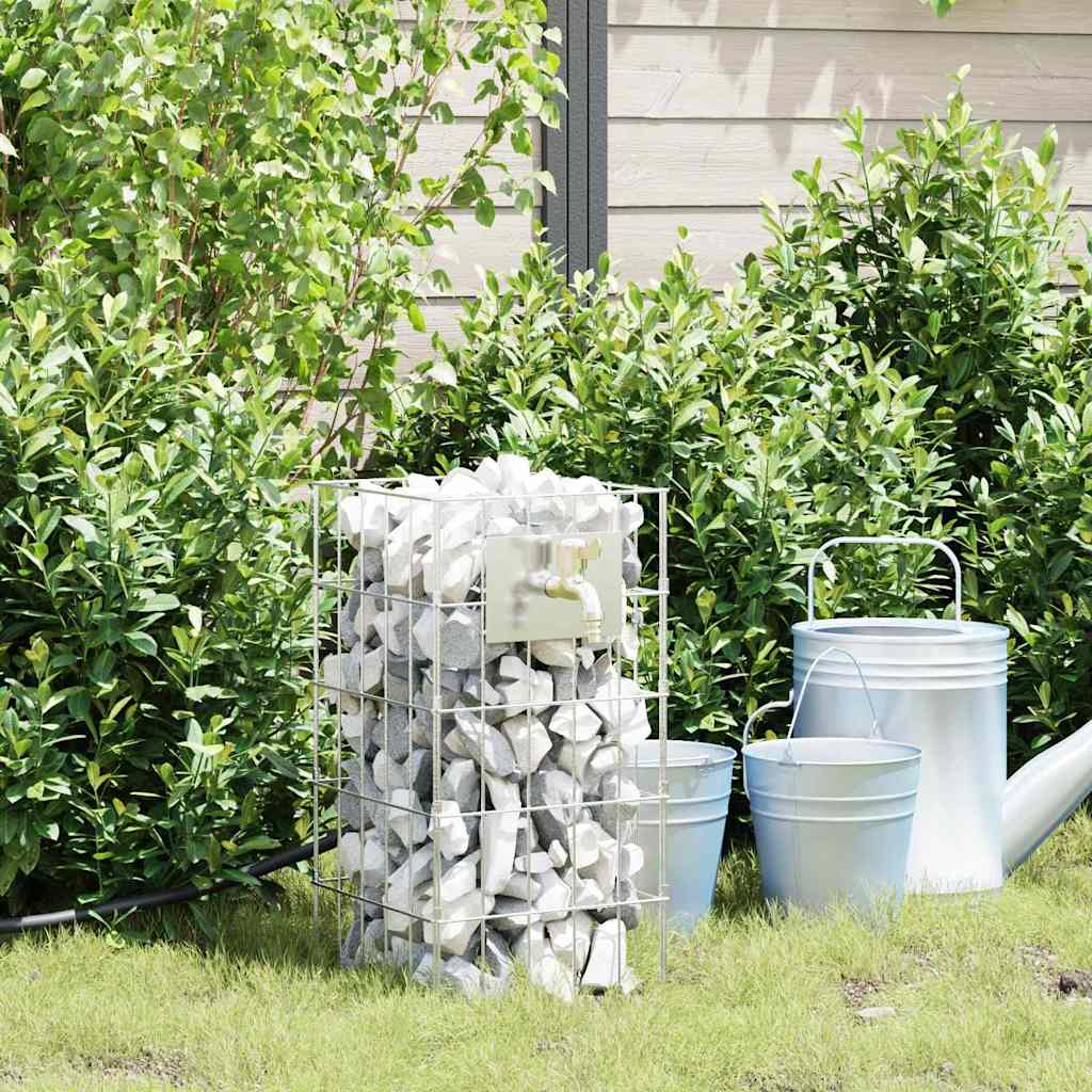 Gabion Vandhane 4 stk. Sølv 25 x 25 x 50 cm Galvaniseret stål
