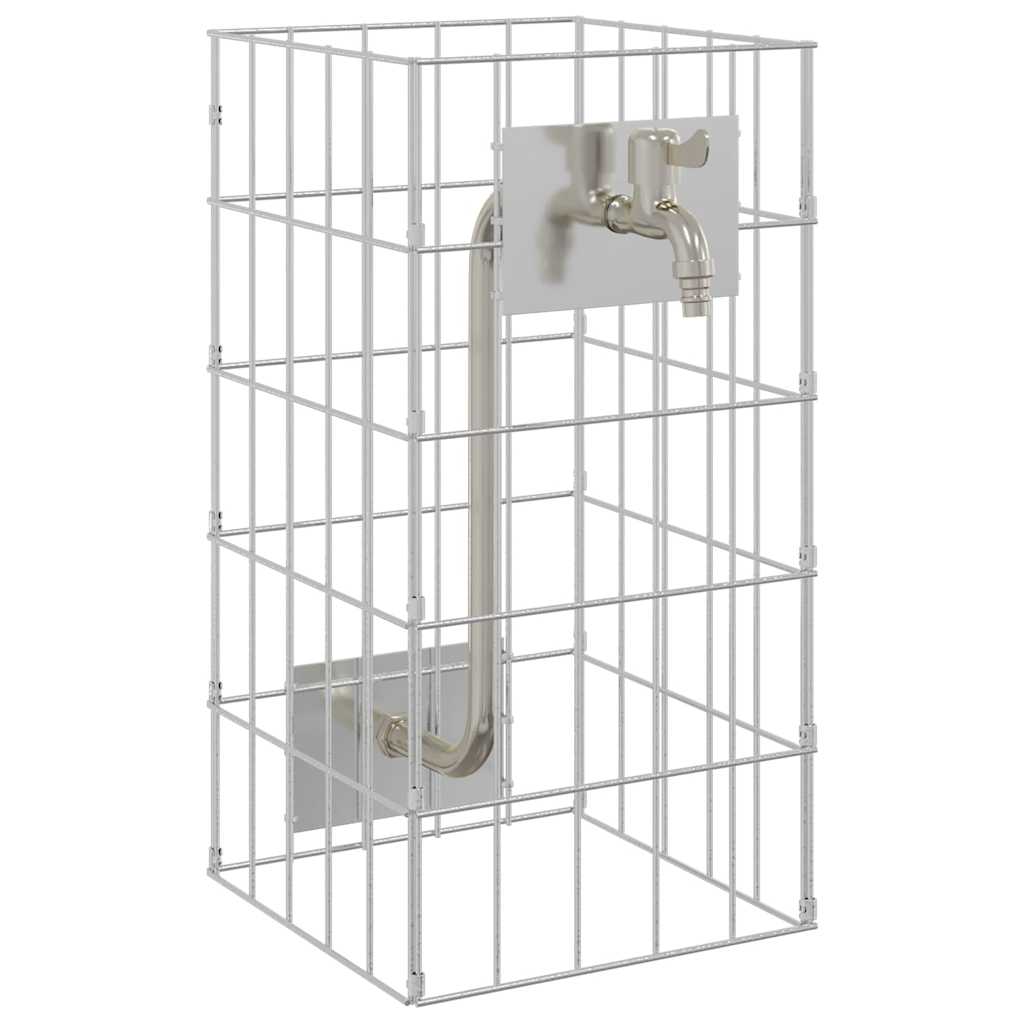 Gabion Vandhane 4 stk. Sølv 25 x 25 x 50 cm Galvaniseret stål