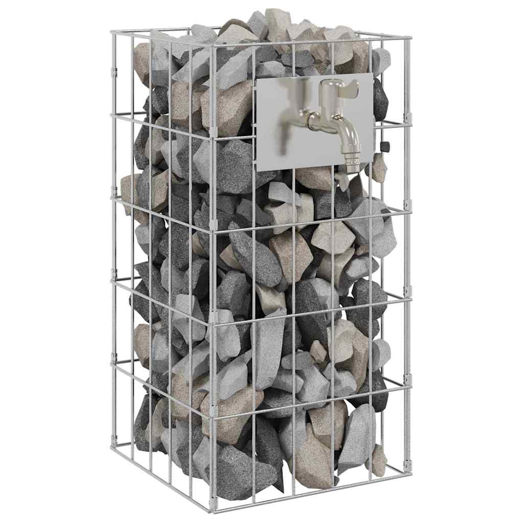 Gabion Vandhane 4 stk. Sølv 25 x 25 x 50 cm Galvaniseret stål
