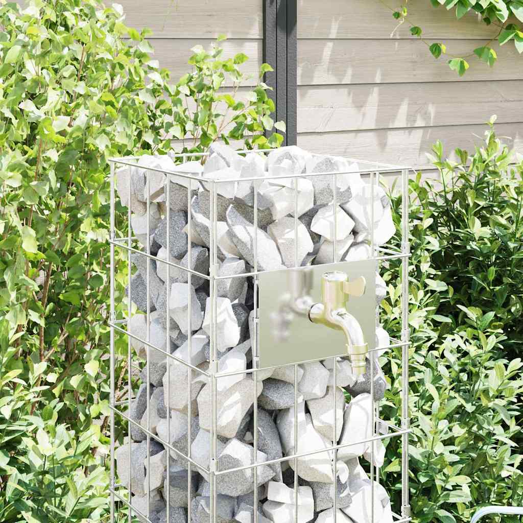 Gabion Vandhane 4 stk. Sølv 25 x 25 x 100 cm Galvaniseret stål