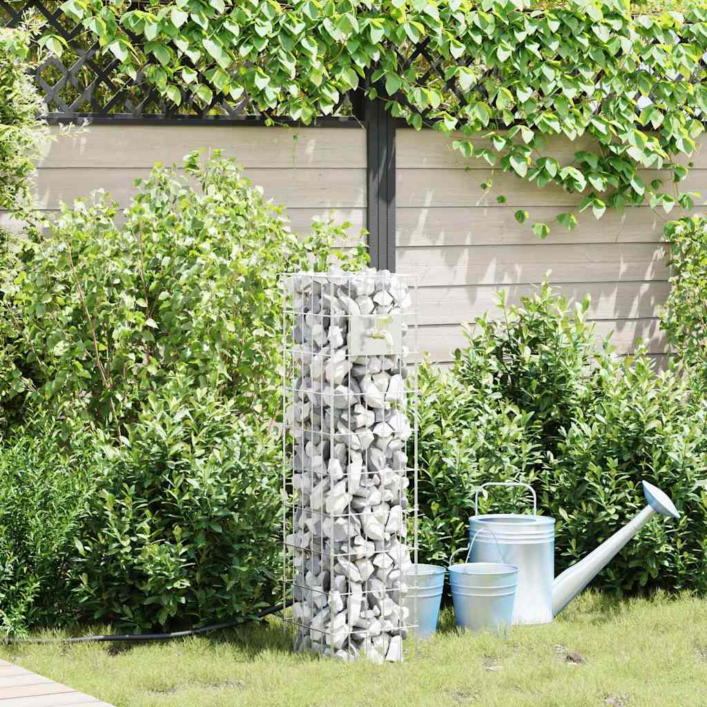 Gabion Vandhane 4 stk. Sølv 25 x 25 x 100 cm Galvaniseret stål
