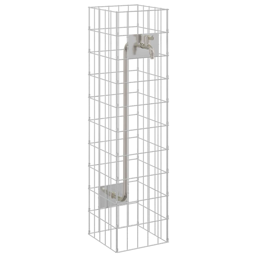 Gabion Vandhane 4 stk. Sølv 25 x 25 x 100 cm Galvaniseret stål