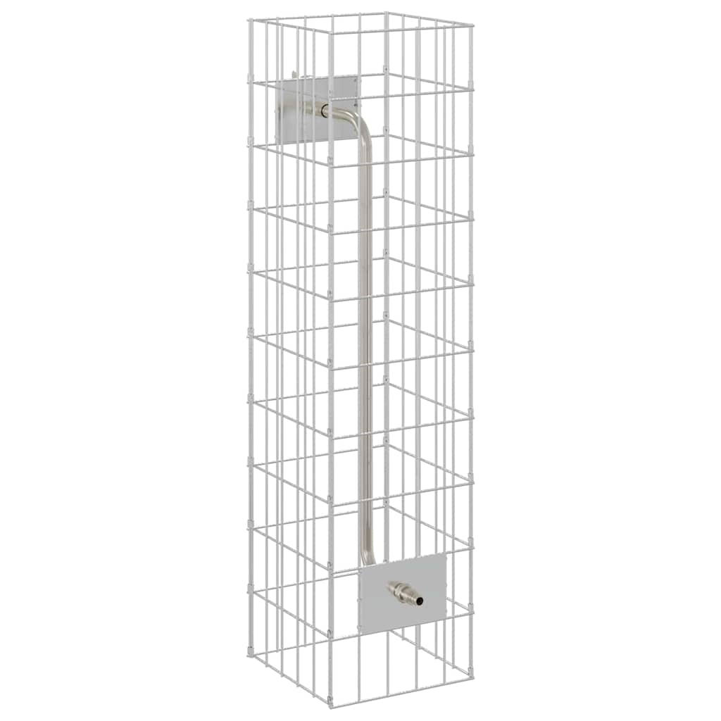 Gabion Vandhane 4 stk. Sølv 25 x 25 x 100 cm Galvaniseret stål