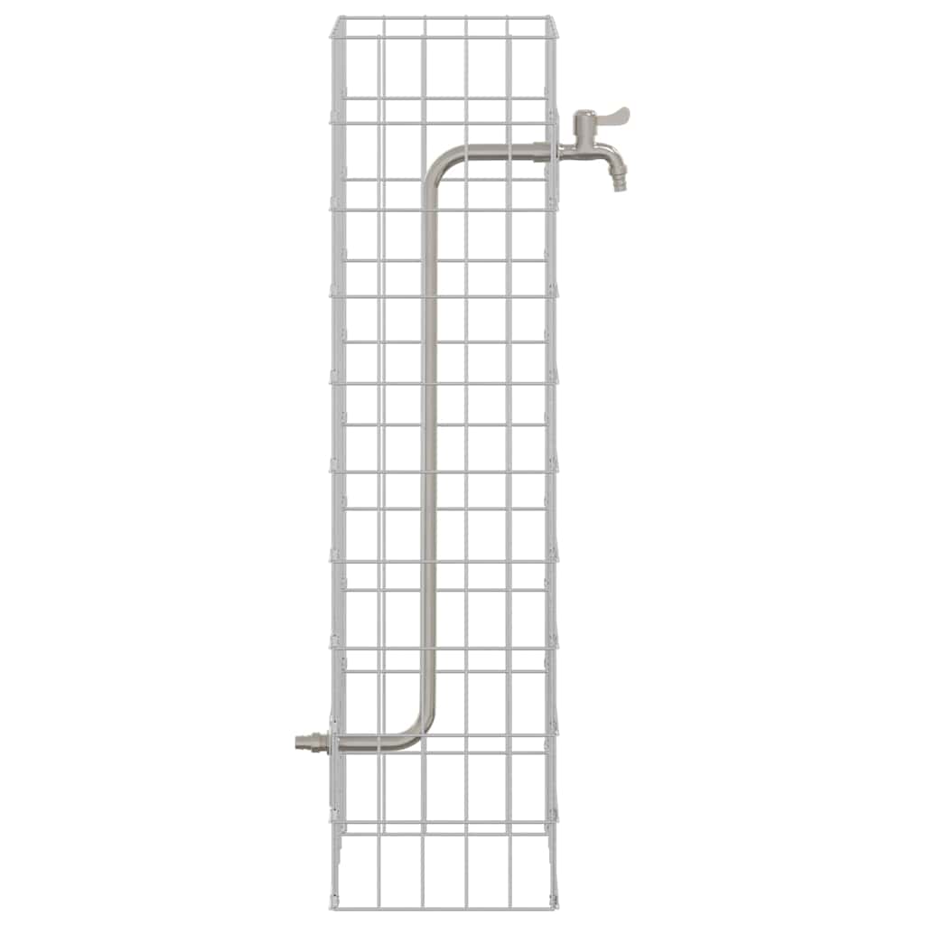 Gabion Vandhane 4 stk. Sølv 25 x 25 x 100 cm Galvaniseret stål
