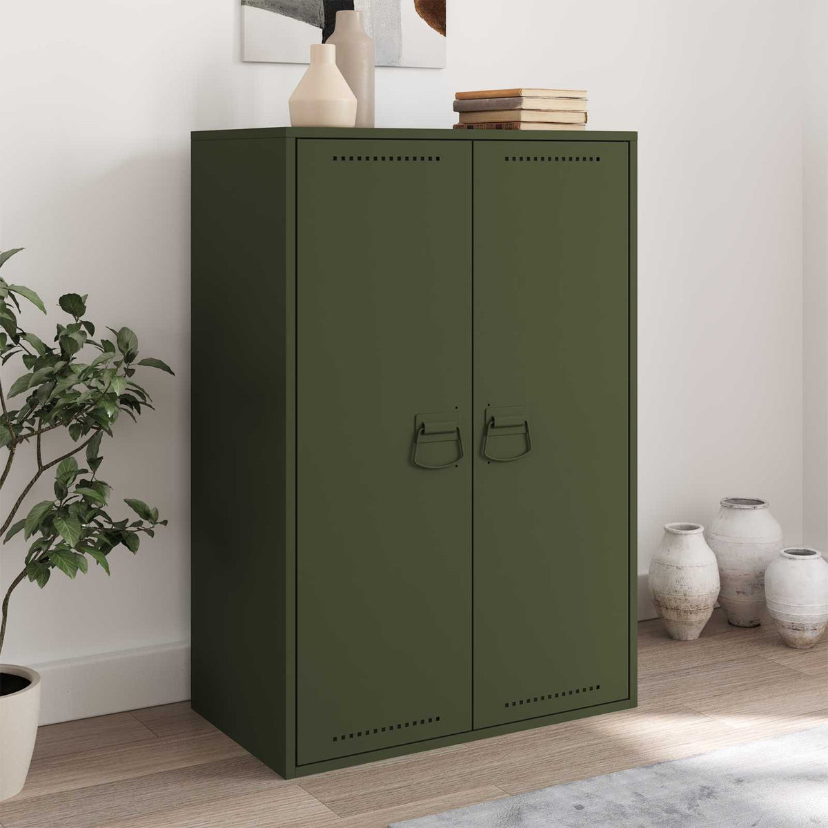 Skab Håndtag 12 stk. Oliven grøn 85 x 45 mm Metal