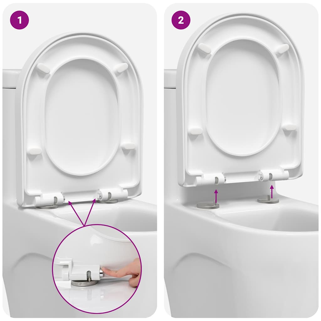 Toilet sæde Justerbar Hvid 48 x 36,5 x 4,5 cm Polypropylen